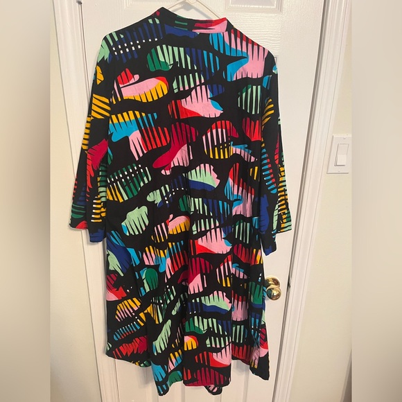 Zuri Print Dress Cotton 3/4 Sleeve 2X. *Minor fabric discoloration shown - Picture 2 of 9